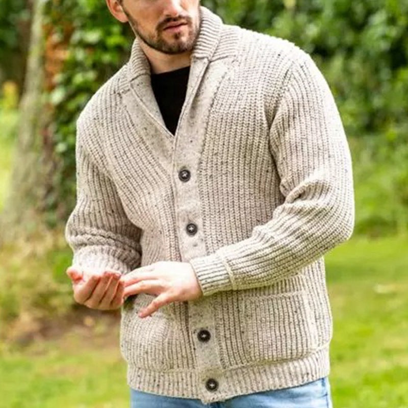 Color-block Long-sleeve Mock-neck Sweater With Pockets