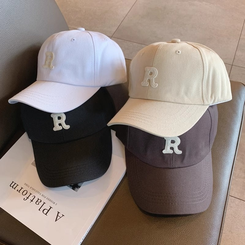 Soft Top All-matching Hat R Letter Baseball Cap For Women