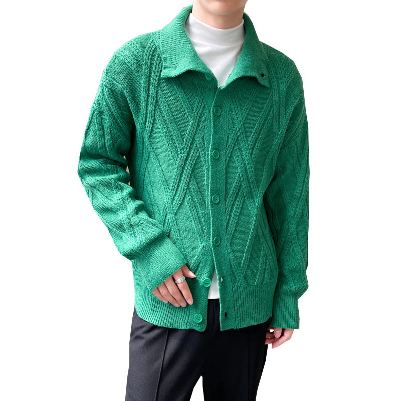 Knitted Cardigan Men's Youth Retro Sweater