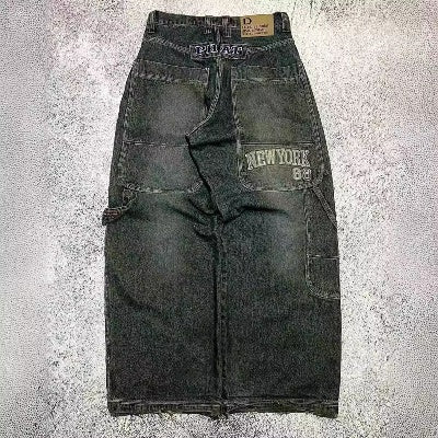 Forår Nye Gade Retro Mindretal Trendy Mærke Vide Ben Jeans Mænds Lige