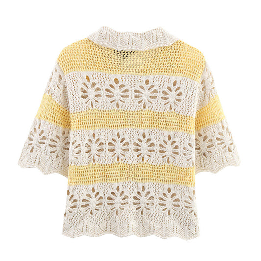 Summer Jacquard Mesh Women's Knitwear