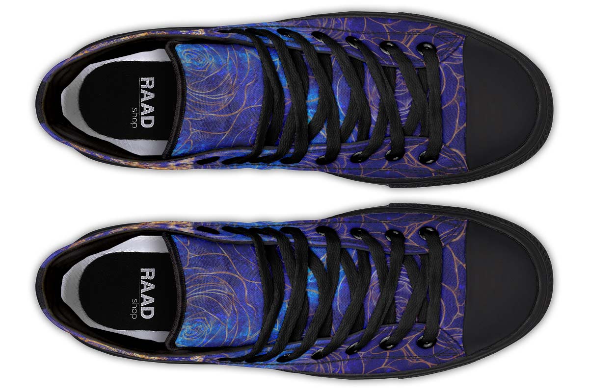 Men's And Women's Fashion Color Printing High-top Canvas Shoes