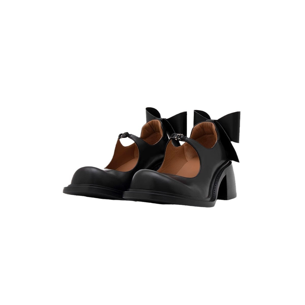 Small Leather Shoes Women's Pumps With A Bow