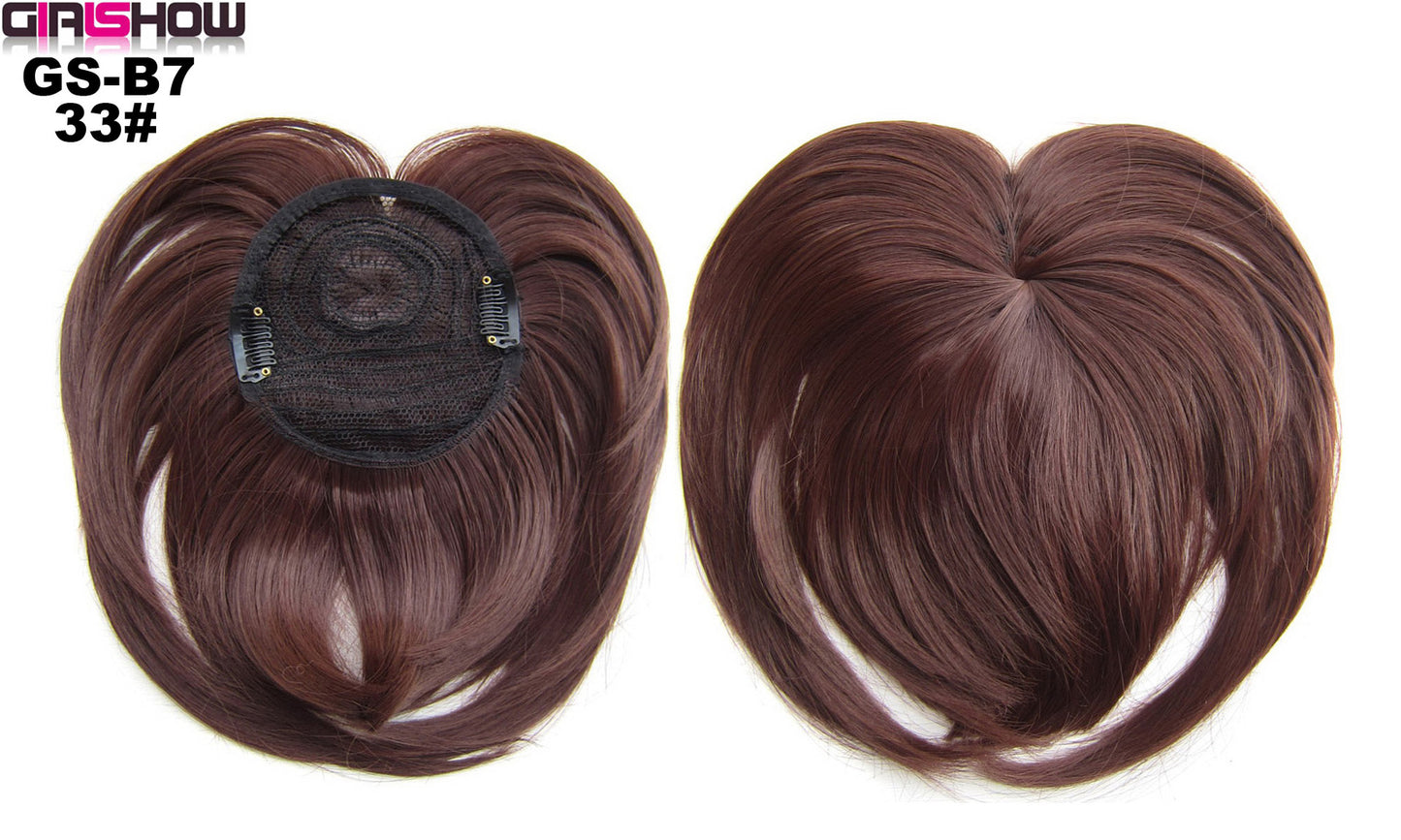 High Temperature Silk Chemical Fiber Wig Top Heart Bangs, Peach Heart Bangs On The Top Of TheHead
