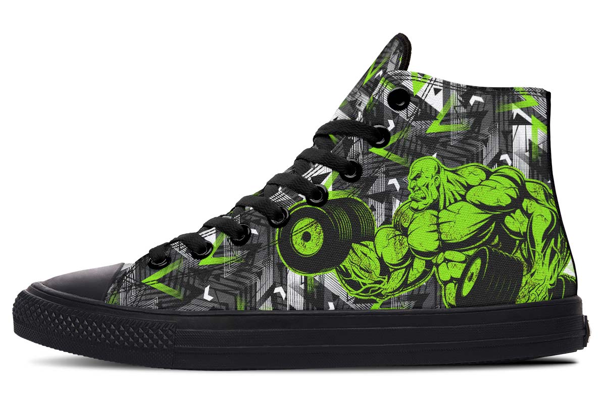 Men's And Women's Fashion Color Printing High-top Canvas Shoes