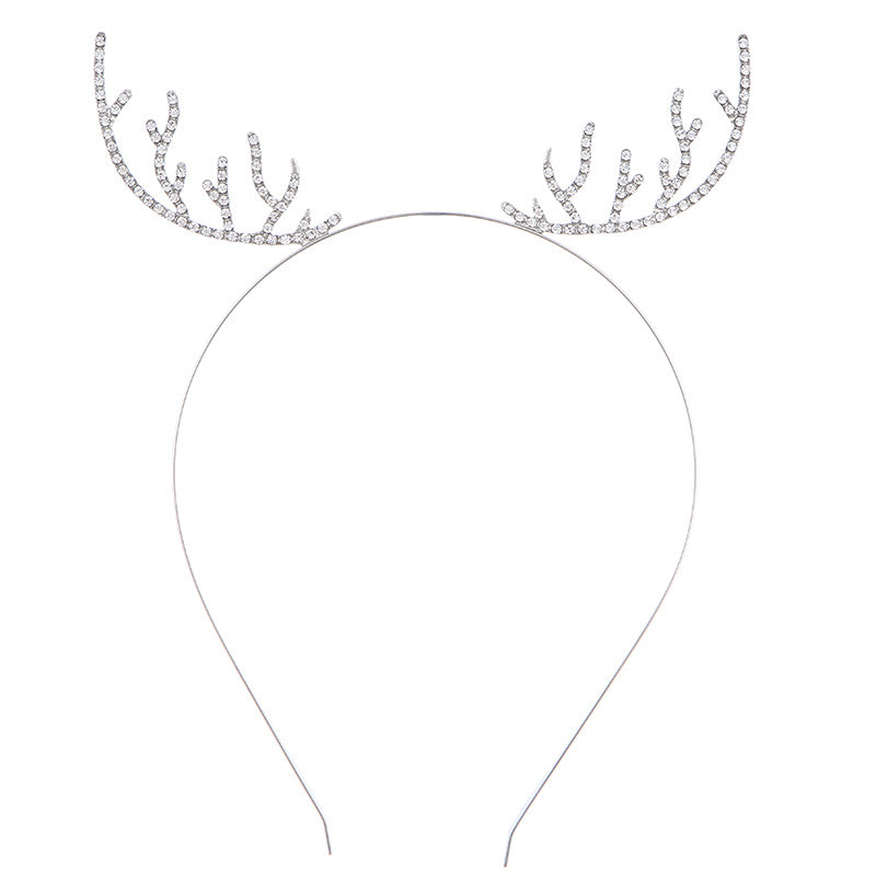 European And American Alloy Crystal Christmas Staghorn Hair Hoop