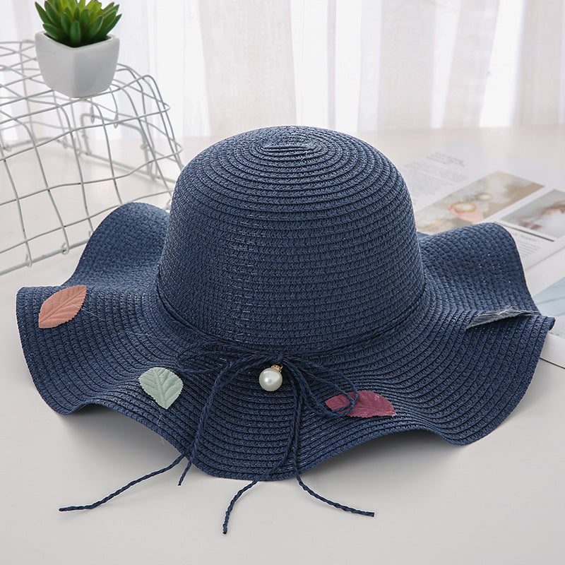 Women's Wavy Edge Big Brim Straw Hat Korean Travel