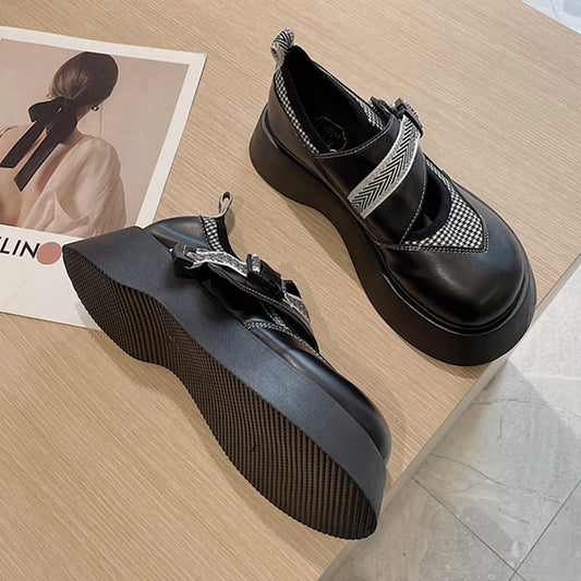 Big Toe Shoes Spring New Women's Shoes Thick-soled Mary Jane Platform Shoes