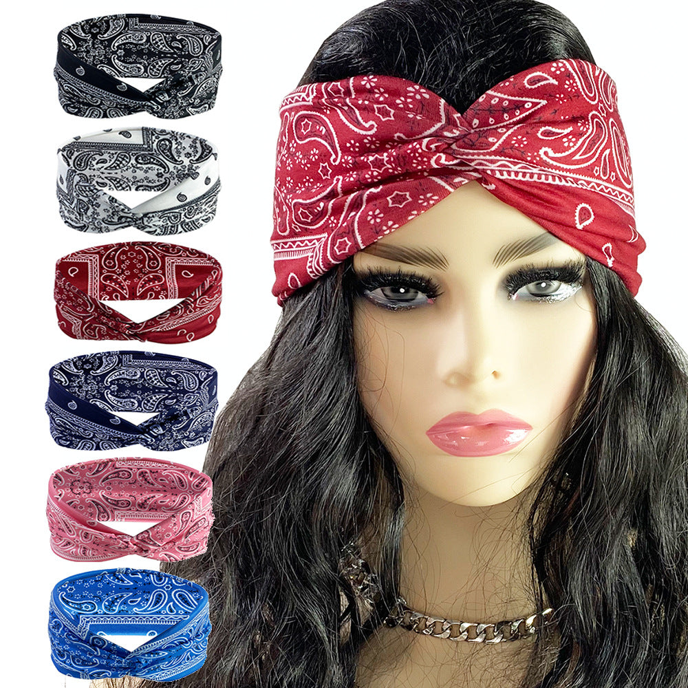 Retro Wide Cross Hairband Amoeba