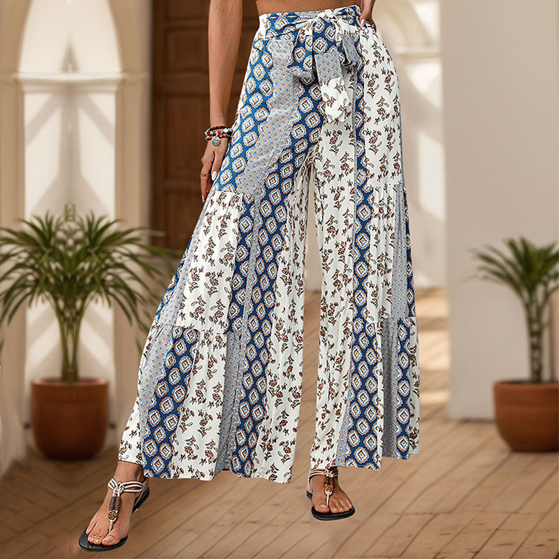 Women's Fashion Casual Ethnic Style Wide-leg Trousers