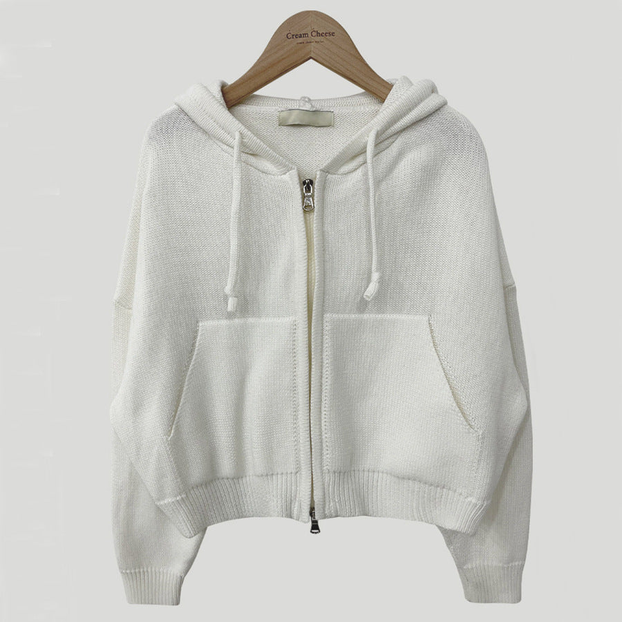 All-matching Hooded Sweater Jacket Long-sleeved Heavy Industry Pocket