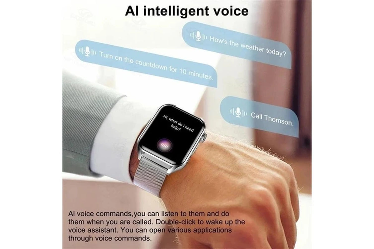 2024 New Ladies Smart Watch Men AMOLED HD Screen Heart Rate Monitor Bluetooth Call Watches Smartwatch for Android IOS Women+Box - Steel Black