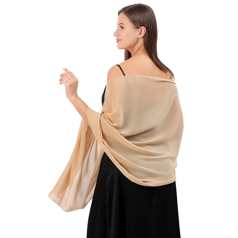 High Quality Solid Color Chiffon Dinner Shawl