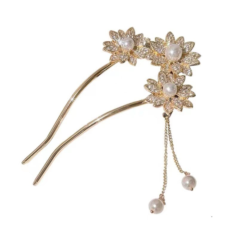 Blomsterhårnål Elegant Perlevedhæng