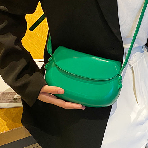 Candy Color Cute Shell Bag Ins Fashion Saddle Bags Women Shoulder Messenger Bag