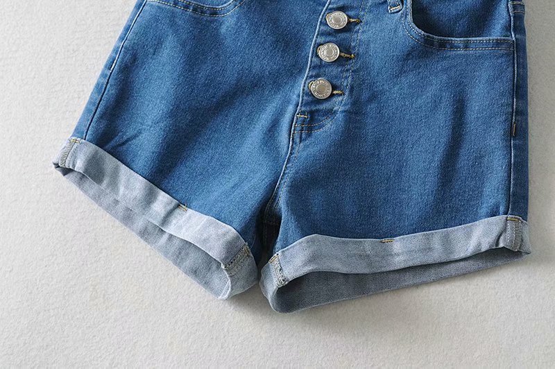 High Waist Denim Shorts High Stretch Front Row