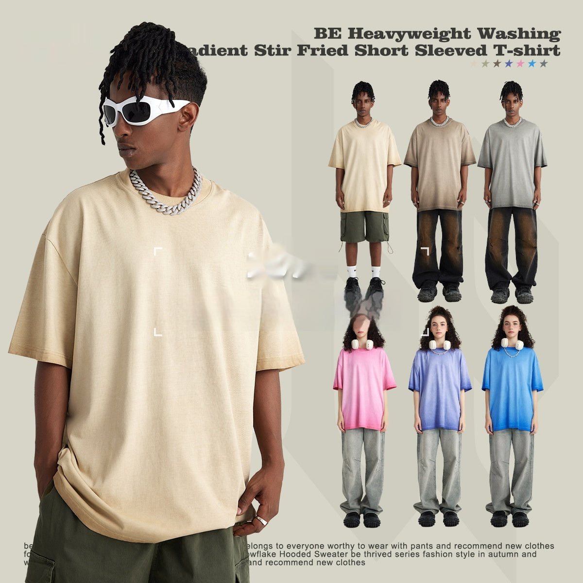Retro Dopamine Round Neck Cotton Short Sleeve
