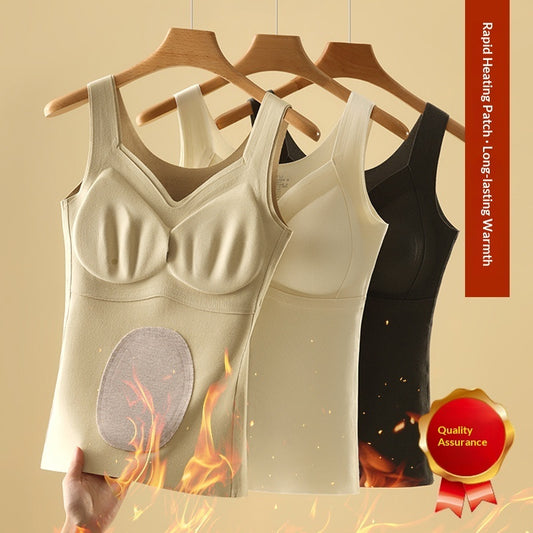 Heating Fiber Thermal Massage Bra & Back Vest With Temperature-sensing Massage Function