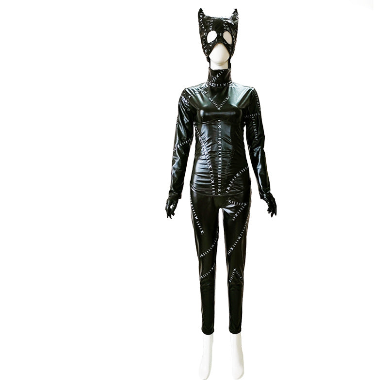 Women's Cos PU Leather Tights One-piece Suit