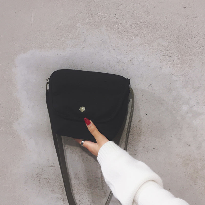 Retro Student Girl Canvas Crossbody Bag