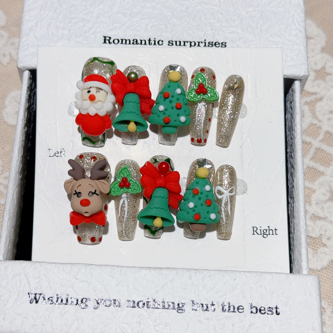 Handmade Christmas Series Wear Nail Detachable Nail Beauty
