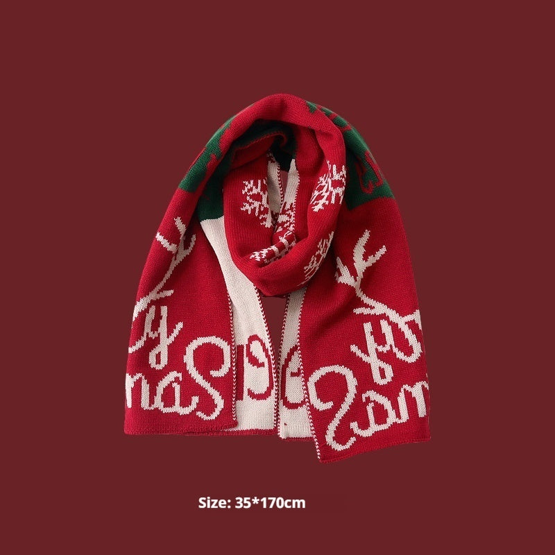 New Year Gift Red Lovers Wild Plaid Warm Wool Scarf