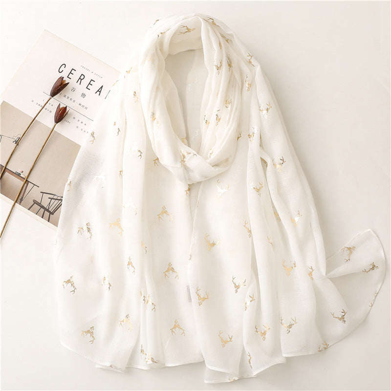 Fresh Warm Warm Wind Voile Cotton And Linen Feel Scarf