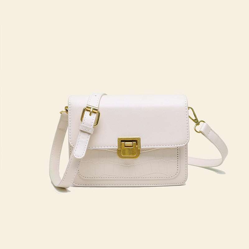 Fransk Niche Let Luksus Udenlandsk Stil Lille Firkantet Kvindelig Tekstur Alt Enkel Skuldertaske Crossbody Taske