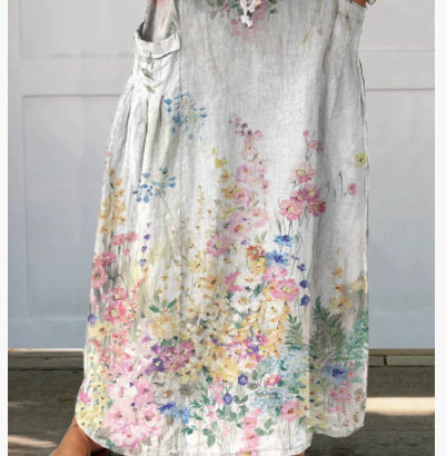 Independent Printed Skirt With Pockets