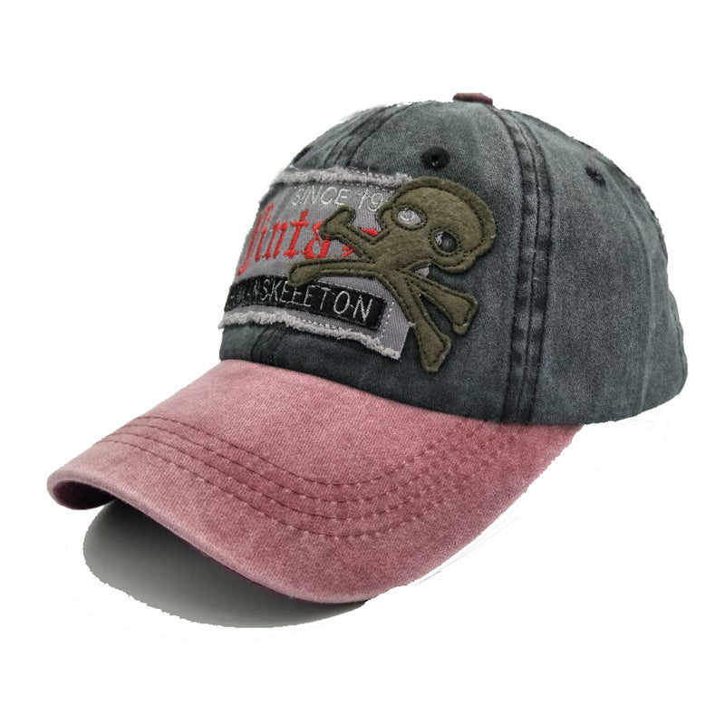 Embroidered Letter Skull Baseball Cap