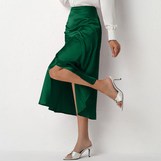 Pleated European And American Skirt Zipper Fishtail
