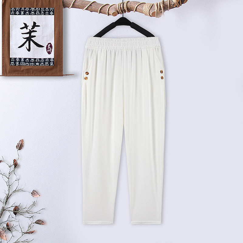 Women's Jacquard Straight-leg Pants High Waist Baggy Jogger Pants