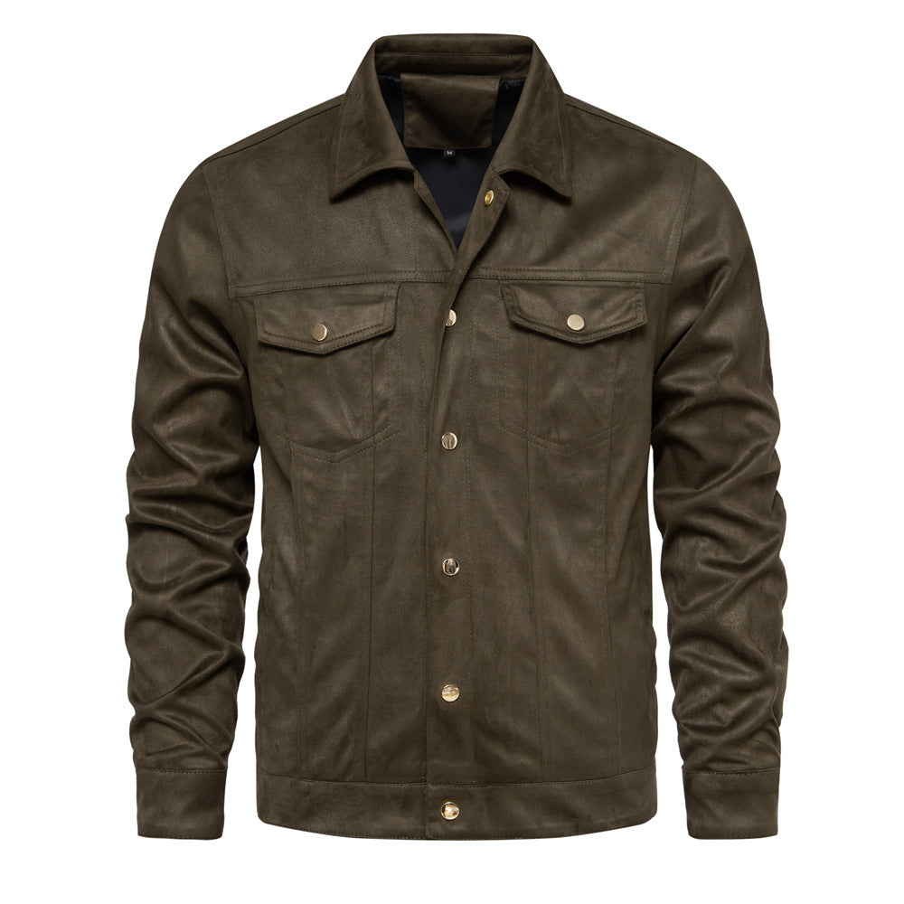 Fashion Slimming Men's Polo Collar Jacket Casual Jacket