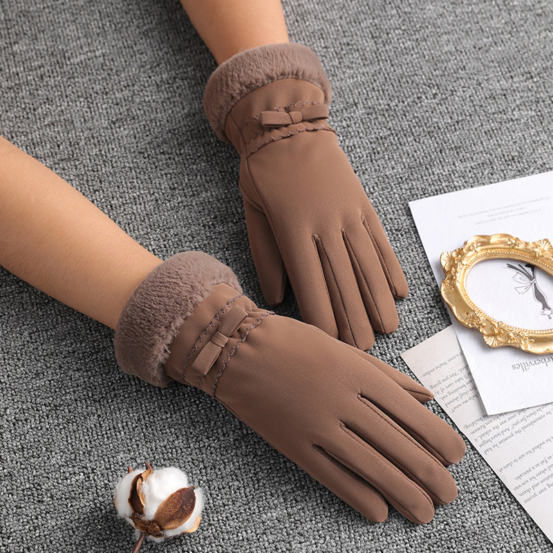 Plush Thick Windproof Touch Screen Driving Gloves