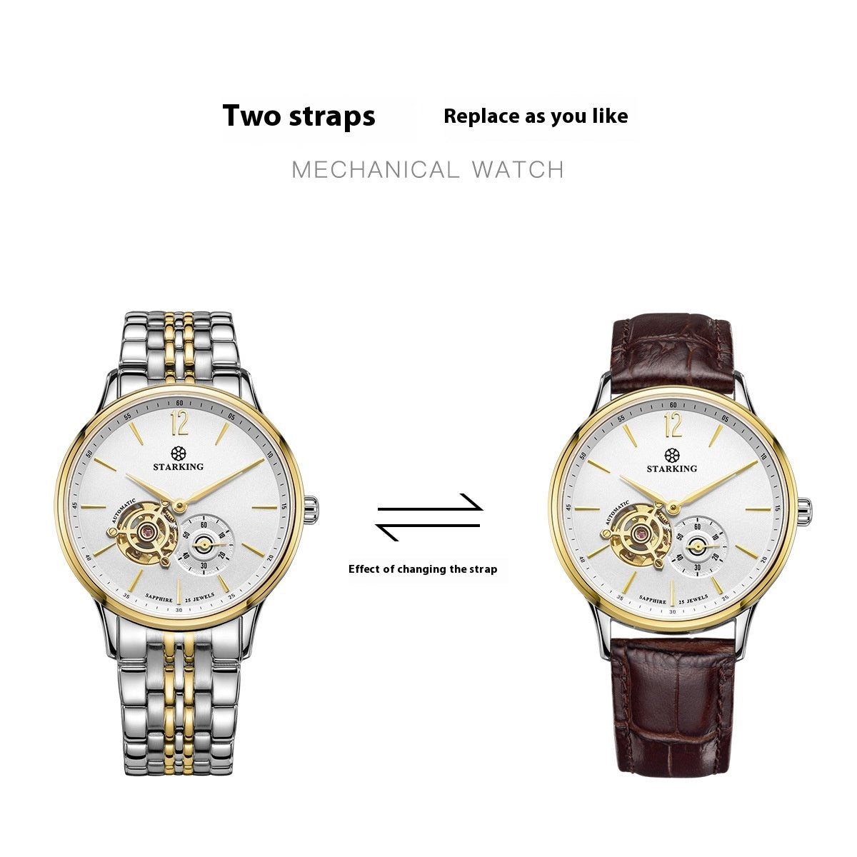 Automatic Mechanical Business Hollow Small Three-needle Waterproof Men's Watch