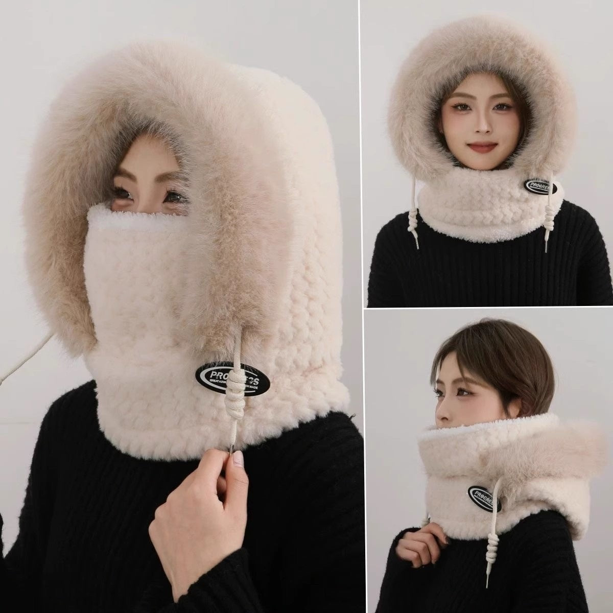 Windproof Riding Scarf Integrated Hat