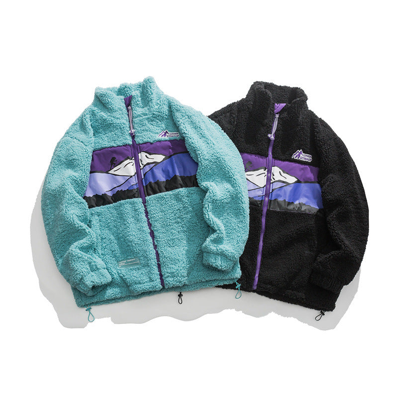 Lamb Coat Men's Thickened Tide Brand