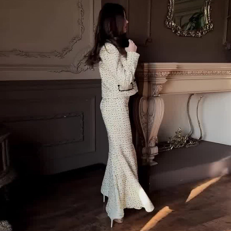 Winter French Chic Slim-Fit Elegant Long-Sleeve Suit
