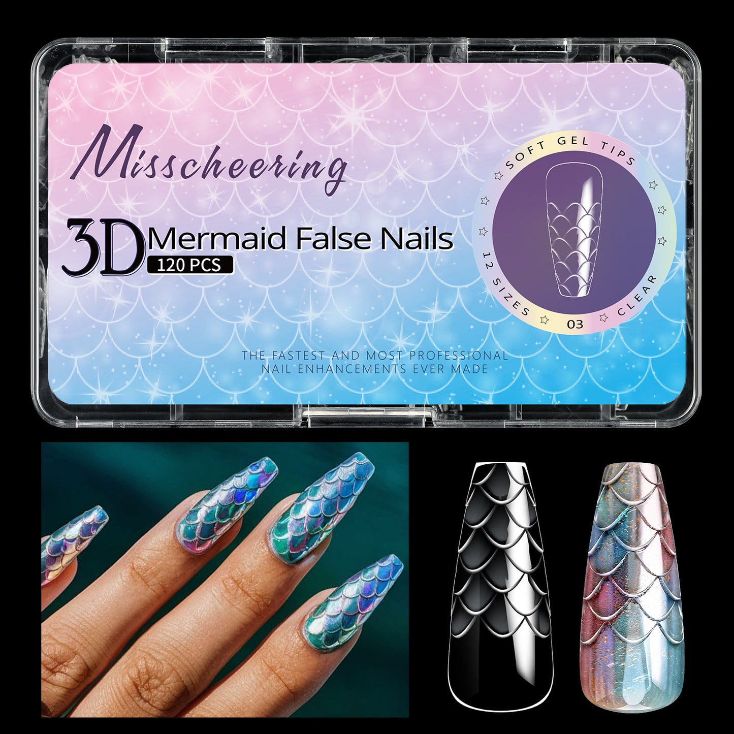 Scale Long Shaping Nail Tip  3D