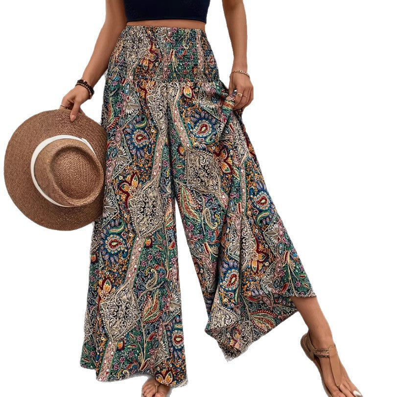 Colorful Printed Casual And Stylish High-waisted Loose Fit