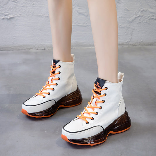 Casual With Fashionable Air Cushion Crystal Sole High Top Shoes