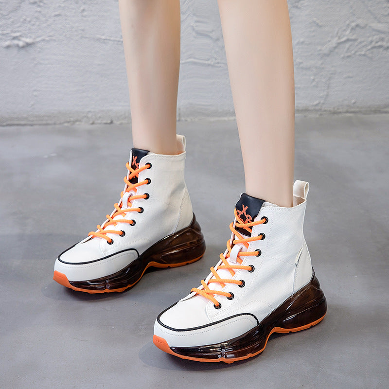 Casual With Fashionable Air Cushion Crystal Sole High Top Shoes