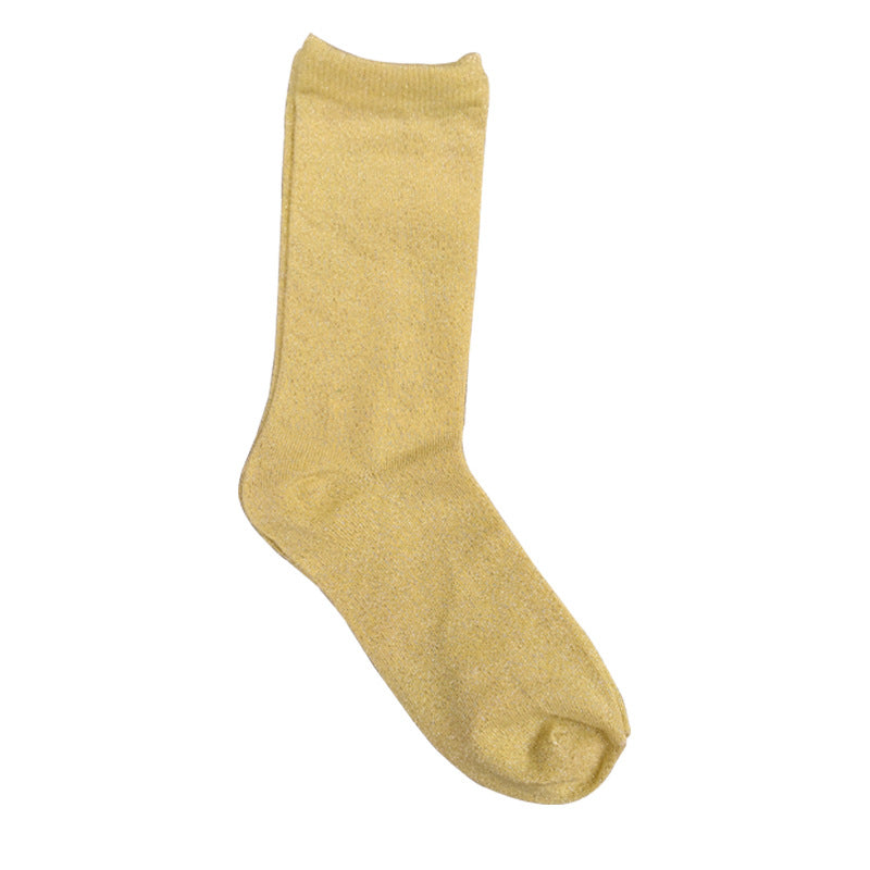 Women's Solid Color Thin Breathable Japanese Lurex Socks