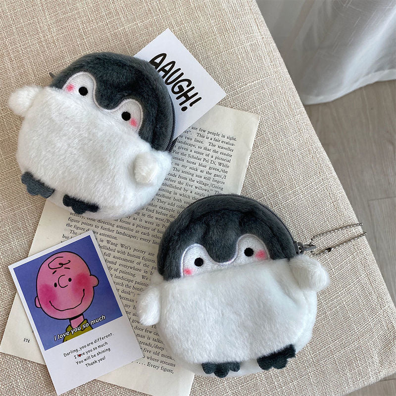 Cute Cartoon Penguin Plush Coin Purse Pendant