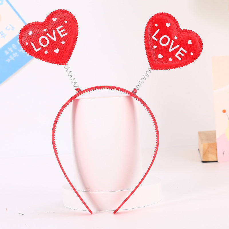 Red Heart Headband Accessories Three-dimensional