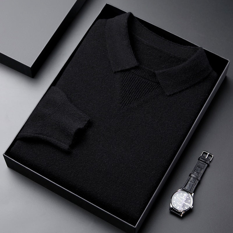 Knitwear Lapel Fashion Leisure Pullover Bottoming Shirt