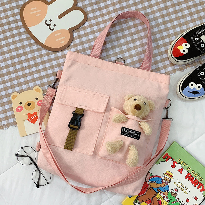 Trendy Cool Girl Student Cute Bear Cartoon Bag