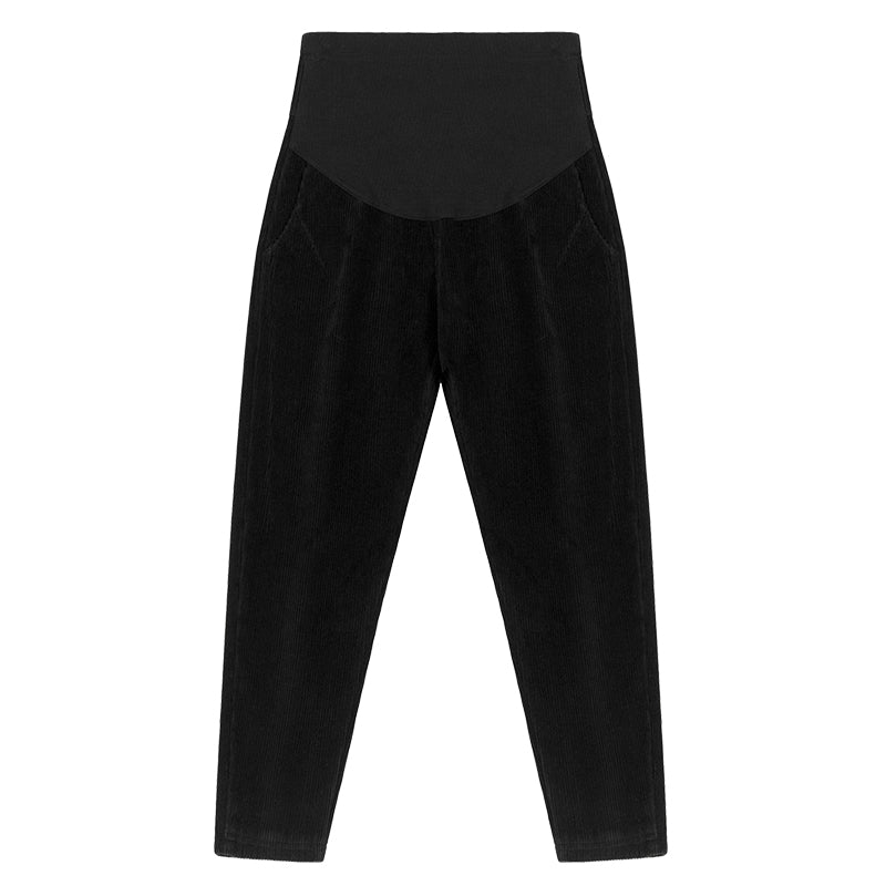 Pregnant Women's Plush Trousers Corduroy Belly Support Loose Warm Casual