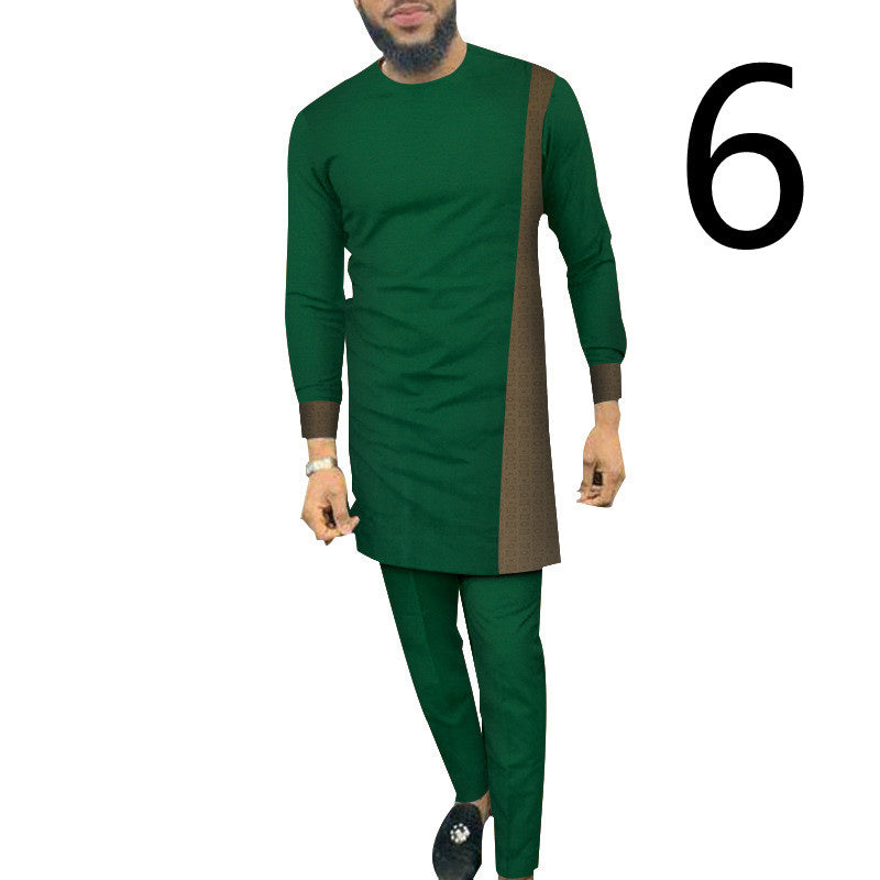 Men's Casual Long-sleeved Top And Pants Suit