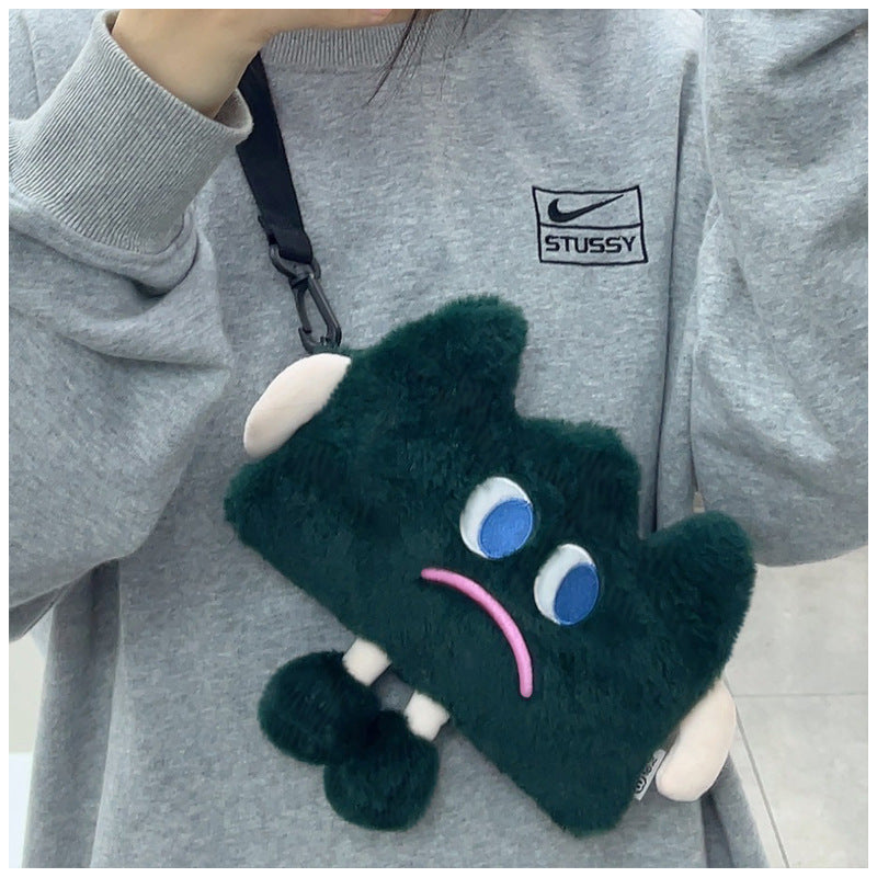 Emotional Straw  Mobile Phone Bag Cute Plush Crossbody Bag Female